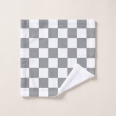 Geruit grijs en wit bad handdoek (Wasdoekje)