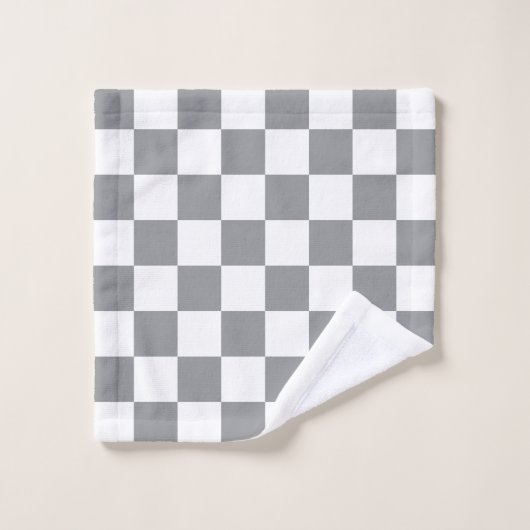 Geruit grijs en wit bad handdoek (Wasdoekje)