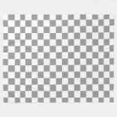 Geruit grijs en wit fleece deken (Voorkant (Horizontaal))