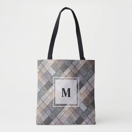 Geruit grijs . tote bag (Voorkant)