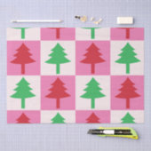 Geruit groen en rood kerstbomen patroon tissuepapier (Craft)