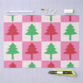 Geruit groen en rood kerstboompatroon tissuepapier (Craft)