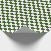 Geruit groen en wit inpakpapier (Hoek)