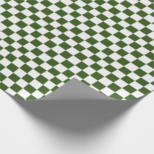 Geruit groen en wit inpakpapier (Hoek)