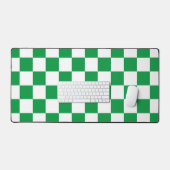 Geruit Groen en Wit Retro Bureaumat (Keyboard & Muis)