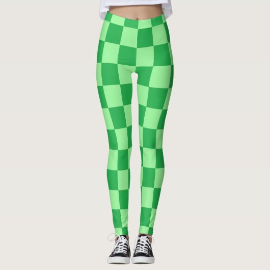 Geruit Groen Leggings (Voorkant)
