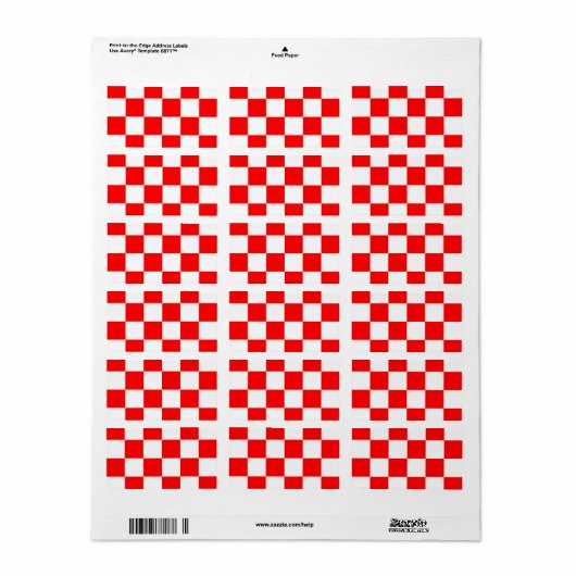 Geruit Groot - Wit en Rood Etiket (Full Sheet)