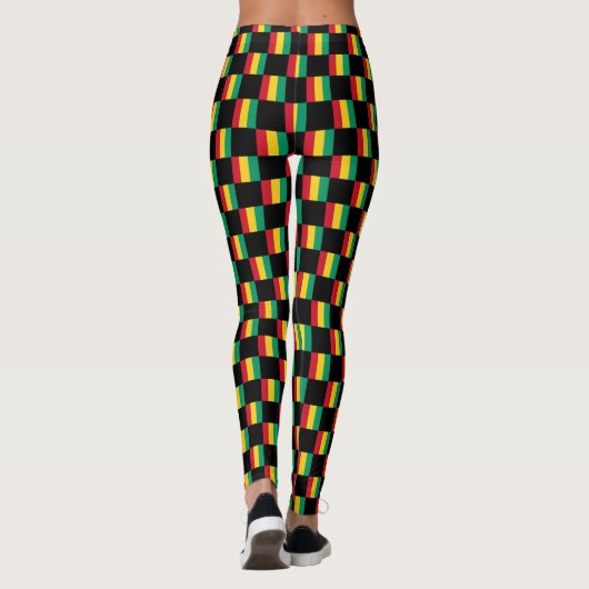 Geruit Guinees vlagpatroon Leggings (Achterkant)