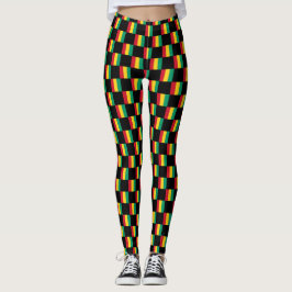 Geruit Guinees vlagpatroon Leggings
