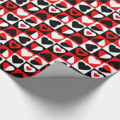 geruit hartenpatroon cadeaupapier (Hoek)