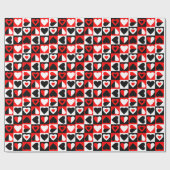 geruit hartenpatroon cadeaupapier (Vlak)