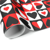 geruit hartenpatroon cadeaupapier (Rol Hoek)