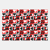 geruit hartenpatroon inpakpapier vel (Voorkant 3)