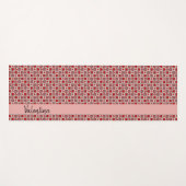 Geruit hartpatroon monogram yogamat (Voorkant (horizontaal))