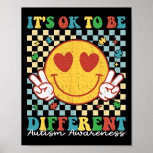 Geruit het is OK om verschillende autisme Awarenes Poster
