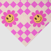 Geruit Hot Pink Lachende Bloemen met vierkanten Tissuepapier (Detail)