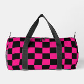 Geruit Hot pink Zwart geometrische retro Monogram Plunjezak (Achterkant)