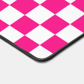 Geruit Hot roze wit geometrische retro Monogram Bureaumat (Hoek)