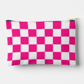 Geruit Hot roze wit geometrische retro Monogram Etui (Achterkant)
