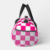 Geruit Hot roze wit geometrische retro Monogram Plunjezak (Rechts)