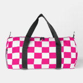 Geruit Hot roze wit geometrische retro Monogram Plunjezak (Achterkant)