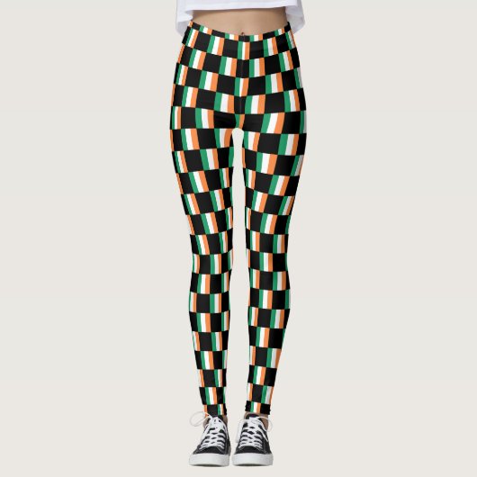 Geruit Ierland Vlag Patroon Leggings (Voorkant)