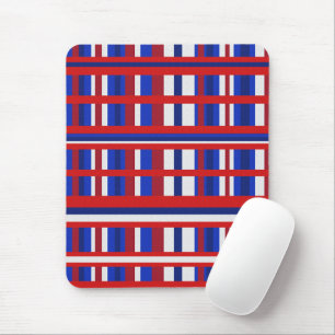 Geruit in rood, wit en blauw  muismat