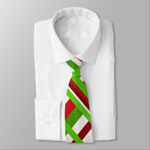 Geruit in rood, wit, groen modern patroon stropdas