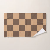  geruit in warme browns bad handdoek (Handdoek)