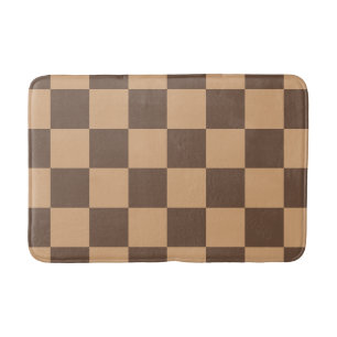 geruit in warme browns badmat