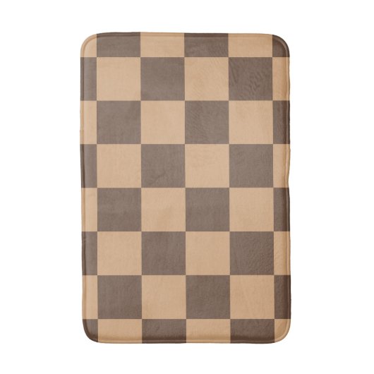  geruit in warme browns badmat (Voorkant Verticaal)