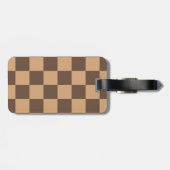  geruit in warme browns bagagelabel (Achterkant horizontaal)