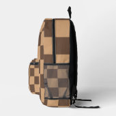 geruit in warme browns bedrukte rugzak (Rechts)