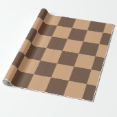  geruit in warme browns cadeaupapier (Uitgerold)