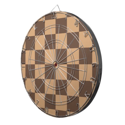  geruit in warme browns dartbord (Voorkant Rechts)