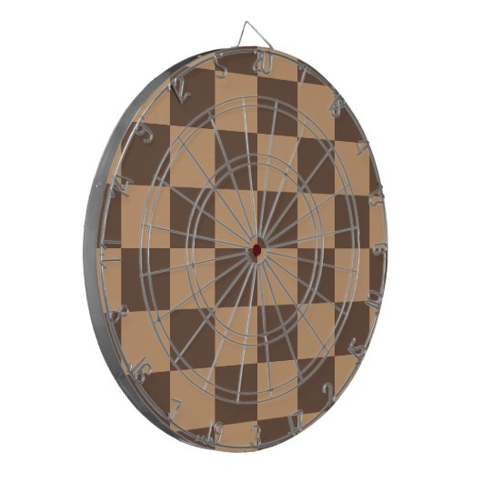  geruit in warme browns dartbord (Voorkant Links)