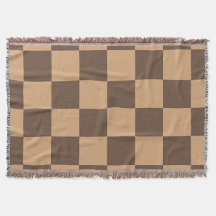  geruit in warme browns deken