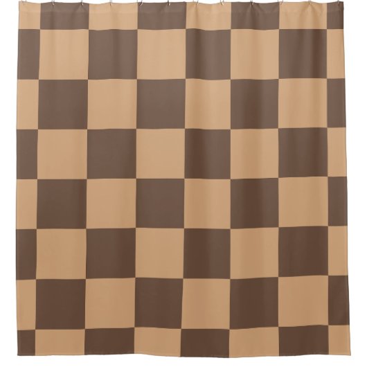  geruit in warme browns douchegordijn (Voorkant)