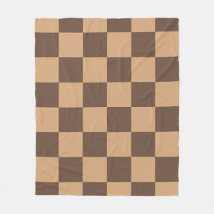 geruit in warme browns fleece deken