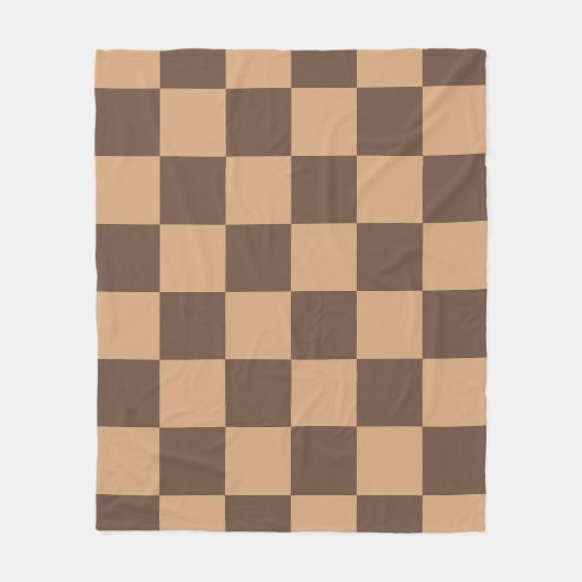 geruit in warme browns fleece deken (Voorkant)