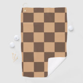 geruit in warme browns golfhanddoek (Insitu)