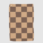 geruit in warme browns golfhanddoek (Voorkant)