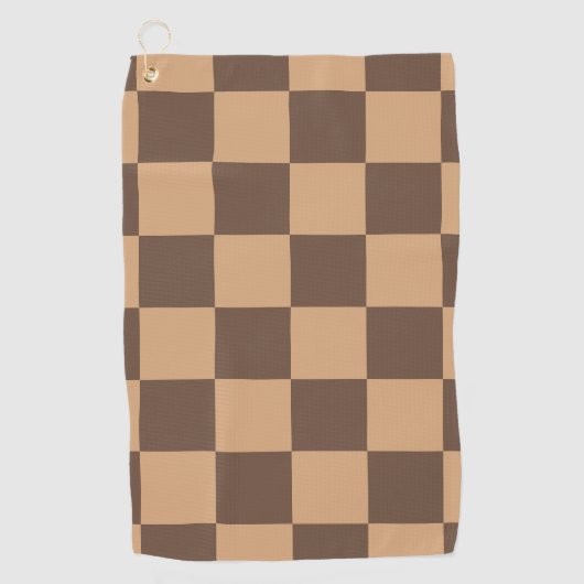  geruit in warme browns golfhanddoek (Voorkant)