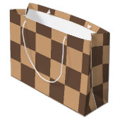 geruit in warme browns groot cadeauzakje (Achterkant Gekanteld)