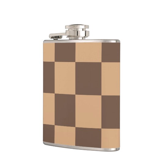 geruit in warme browns heupfles (Links)