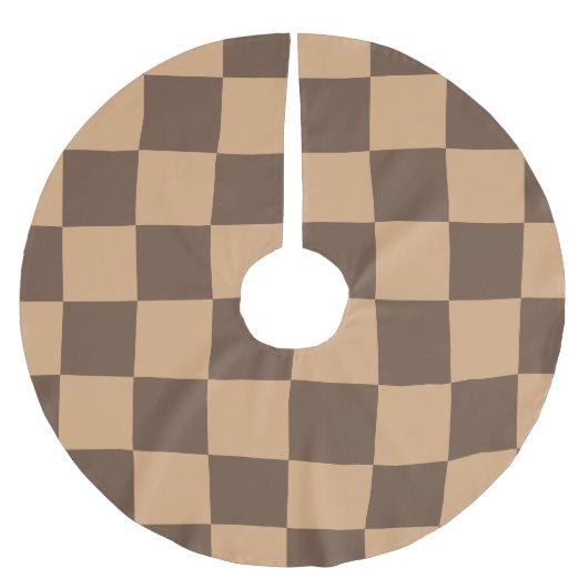  geruit in warme browns kerstboom rok (Voorkant)