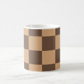 geruit in warme browns koffiemok (Center)