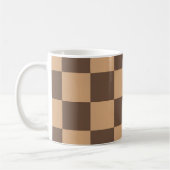 geruit in warme browns koffiemok (Links)