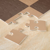  geruit in warme browns legpuzzel (Zijkant)