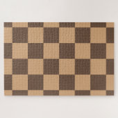  geruit in warme browns legpuzzel (Horizontaal)